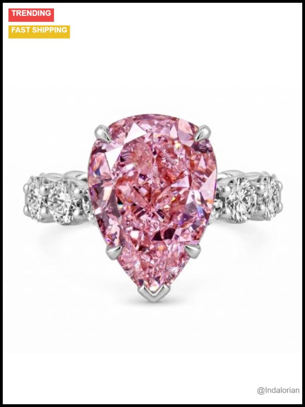 Pear Cut Engagement Ring 925 Sterling Silver Wedding Band Women